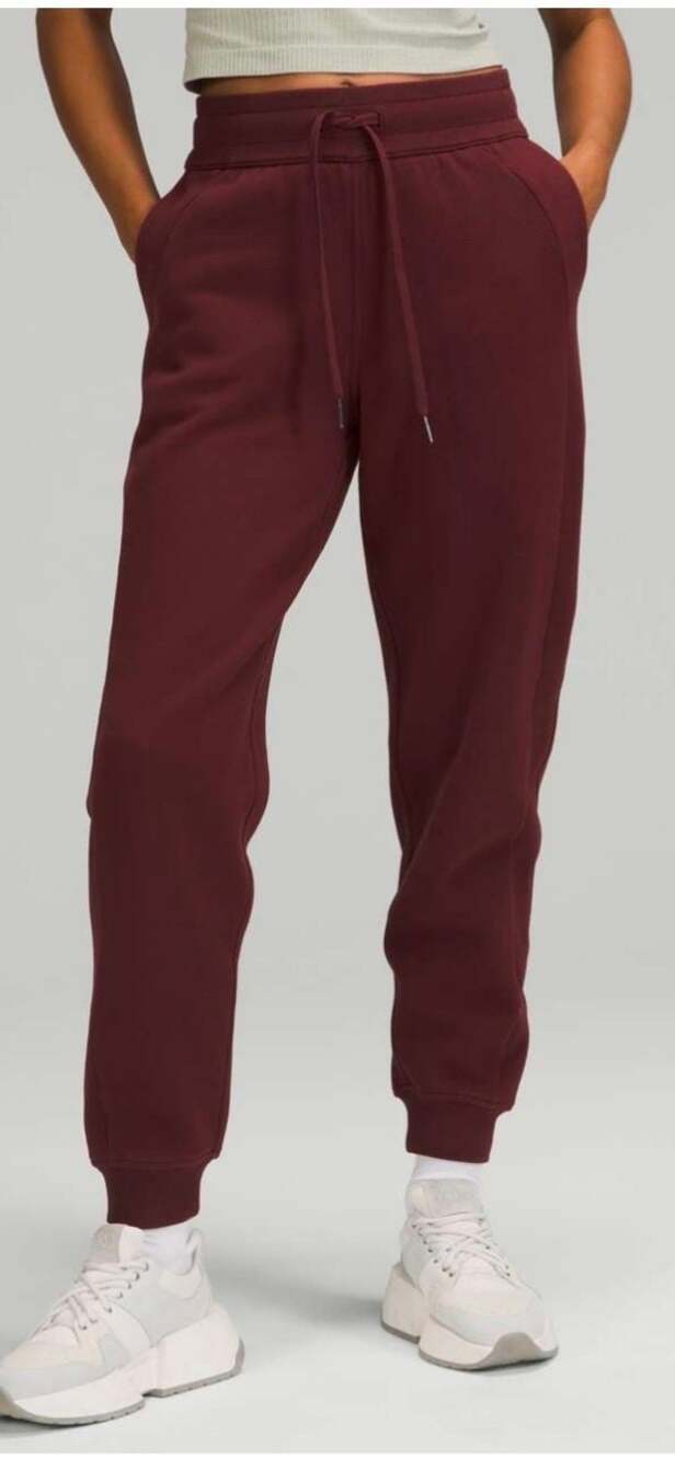 Lululemon Scuba High Rose Jogger Fleece 28” Size 8 Red Merlot Active